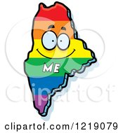 Clipart Of A Gay Rainbow State Of Maine Character Royalty Free Vector Illustration