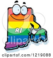 Poster, Art Print Of Gay Rainbow State Of Rhode Island Character