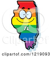 Poster, Art Print Of Gay Rainbow State Of Illinois Character