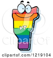 Clipart Of A Gay Rainbow State Of Vermont Character Royalty Free Vector Illustration by Cory Thoman