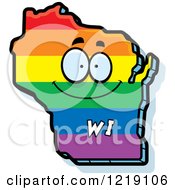 Poster, Art Print Of Gay Rainbow State Of Wisconsin Character