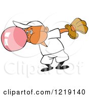 Poster, Art Print Of Black Baseball Boy Blowing Bubble Gum