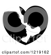 Poster, Art Print Of Silhouetted Couple Forming A Heart As They Lean In For A Kiss