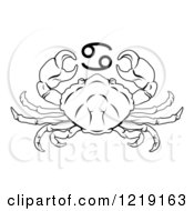 Clipart Of A Black And White Astrology Zodiac Cancer Crab And Symbol Royalty Free Vector Illustration