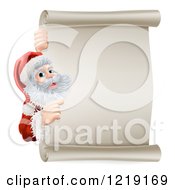 Poster, Art Print Of Santa Pointing Around A Scroll Sign