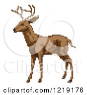 Poster, Art Print Of Pixelated Reindeer Or Buck