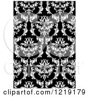 Poster, Art Print Of Black And White Seamless Vintage Damask Pattern 3