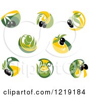 Poster, Art Print Of Green And Black Olive And Oil Designs