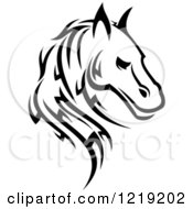 Poster, Art Print Of Black And White Tribal Horse 6