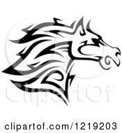 Poster, Art Print Of Black And White Tribal Horse 5