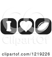 Poster, Art Print Of Black And White I Heart Football Icons