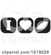 Clipart Of Black And White I Heart Football Icons Royalty Free Vector Illustration