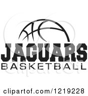 Clipart Of A Black And White Ball With JAGUARS BASKETBALL Text Royalty Free Vector Illustration