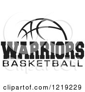 Poster, Art Print Of Black And White Ball With Warriors Basketball Text