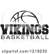 Clipart Of A Black And White Ball With VIKINGS BASKETBALL Text Royalty Free Vector Illustration by Johnny Sajem