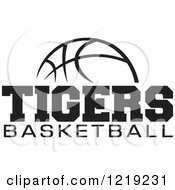 Poster, Art Print Of Black And White Ball With Tigers Basketball Text