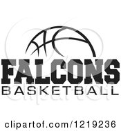 Poster, Art Print Of Black And White Ball With Falcons Basketball Text