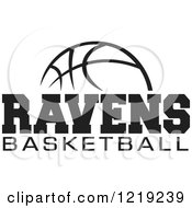 Clipart Of A Black And White Ball With RAVENS BASKETBALL Text Royalty Free Vector Illustration