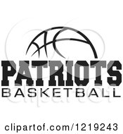 Clipart Of A Black And White Ball With PATRIOTS BASKETBALL Text Royalty Free Vector Illustration