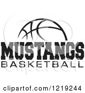 Clipart Of A Black And White Ball With MUSTANGS BASKETBALL Text Royalty Free Vector Illustration