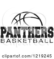 Poster, Art Print Of Black And White Ball With Panthers Basketball Text