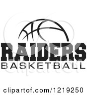 Clipart Of A Black And White Ball With RAIDERS BASKETBALL Text Royalty Free Vector Illustration