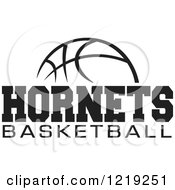 Poster, Art Print Of Black And White Ball With Hornets Basketball Text