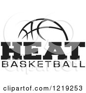 Poster, Art Print Of Black And White Ball With Heat Basketball Text