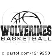 Poster, Art Print Of Black And White Ball With Wolverines Basketball Text