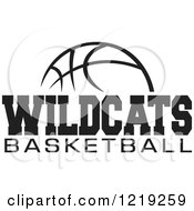 Poster, Art Print Of Black And White Ball With Wildcats Basketball Text