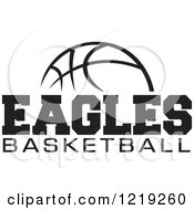 Poster, Art Print Of Black And White Ball With Eagles Basketball Text