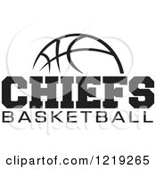 Clipart Of A Black And White Ball With CHIEFS BASKETBALL Text Royalty Free Vector Illustration