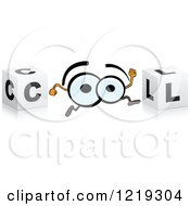 Poster, Art Print Of 3d Cubes With Running Eyballs Forming The Word Cool