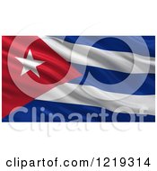Poster, Art Print Of 3d Waving Flag Of Cuba With Rippled Fabric