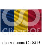 Poster, Art Print Of 3d Waving Flag Of Chad With Rippled Fabric