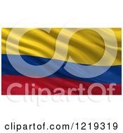 Poster, Art Print Of 3d Waving Flag Of Colombia With Rippled Fabric