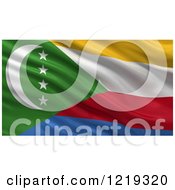 Poster, Art Print Of 3d Waving Flag Of Comoros With Rippled Fabric