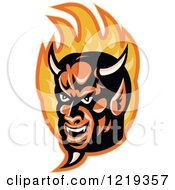 Poster, Art Print Of Devil Face In Flames