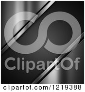 Clipart Of A 3d Metal Background With A Diagonal Panel Through Shiny Silver Royalty Free Illustration
