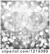 Poster, Art Print Of Silver Christmas Background Of Flares And Bokeh