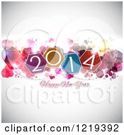 Clipart Of A Happy New Year 2014 Greeting With Colorful Shapes Royalty Free Vector Illustration