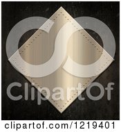 Poster, Art Print Of 3d Brushed Metal Diamond Plaque On Cement