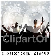 Poster, Art Print Of Silhouetted People Dancing Over Snowflakes And Bokeh At A Christmas Party