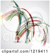 Poster, Art Print Of Abstract Spiral Of Colorful Ribbons With A Flare On Gray