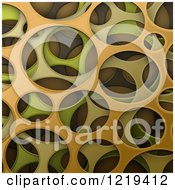 Poster, Art Print Of 3d Abstract Green And Orange Cyber Camouflage Texture