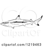 Clipart Of A Black And White Blacktip Reef Shark Royalty Free Vector Illustration by dero