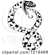 Clipart Of A Black And White Angry Snake Forming An 8 Royalty Free Vector Illustration