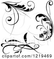 Poster, Art Print Of Black And White Floral Designs
