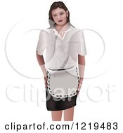 Clipart Of A Waitress Royalty Free Vector Illustration by dero