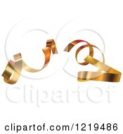 Clipart Of Curly Gold Ribbons Royalty Free Vector Illustration by dero